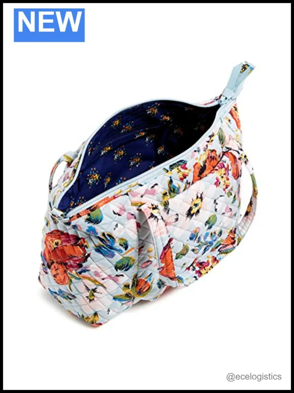 Vera Bradley Cotton Pleated Multi-Strap Shoulder Satchel Purse, Recycled